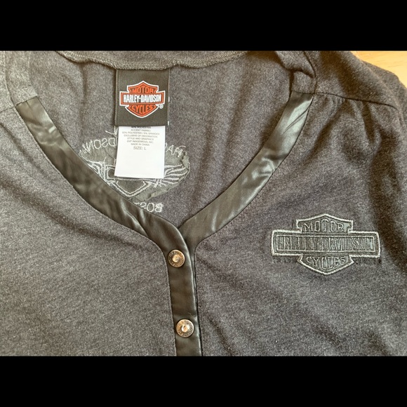 Harley Davidson Boston, MA Long Sleeve Shirt Sz. L - Picture 3 of 6
